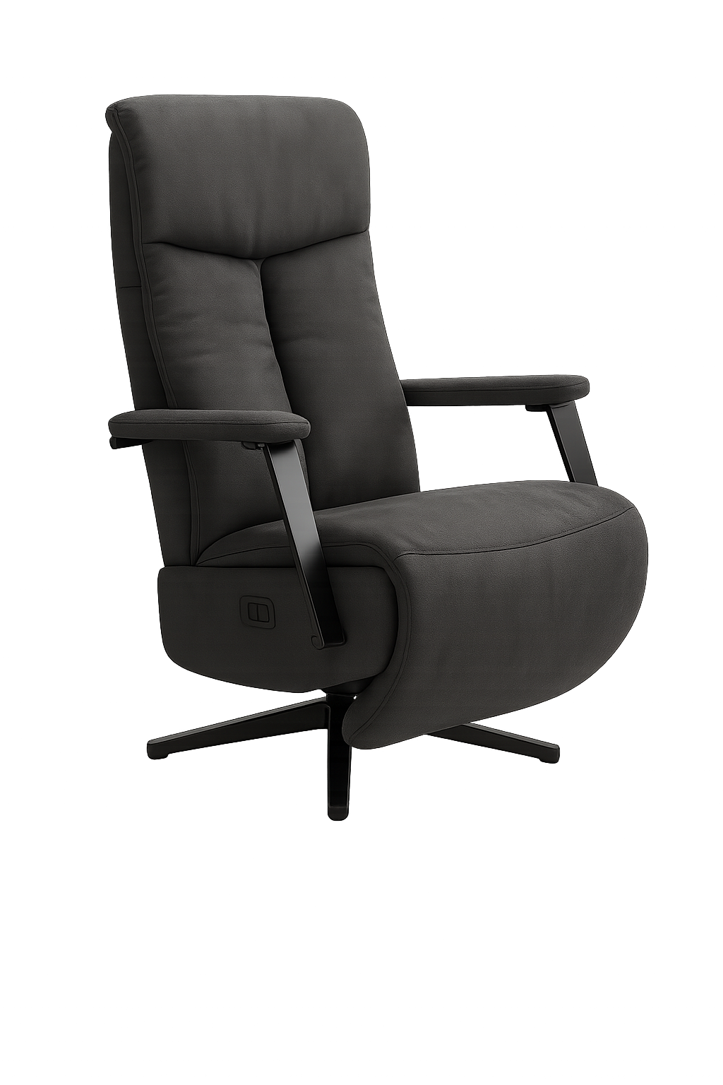 Aston Relaxfauteuil – Luxe Microleder, Elektrisch verstelbaar (2 motoren + accu) bull antraciet