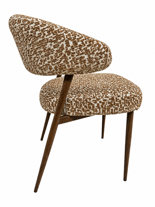 Stoel Sil in patroon brown