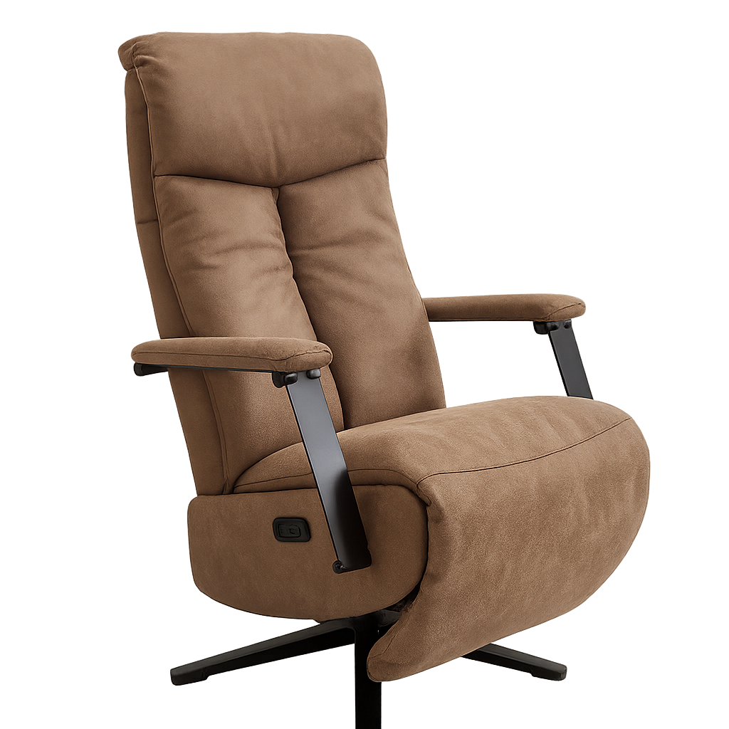 Aston Relaxfauteuil – Luxe Microleder, Elektrisch verstelbaar (2 motoren + accu) bull liver