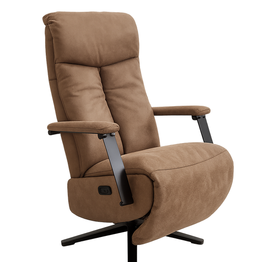 Aston Relaxfauteuil – Luxe Microleder, Elektrisch verstelbaar (2 motoren + accu) bull liver