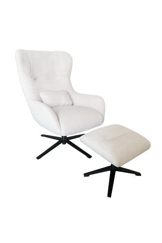 Fauteuil Muck met hocker | Stof Share 111 stof