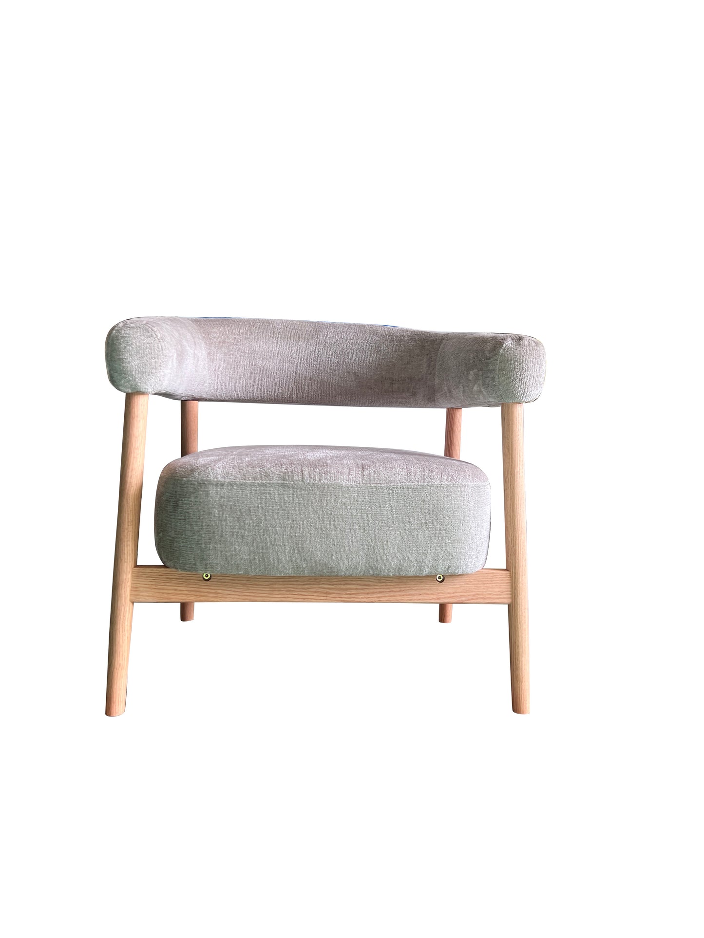 Royce fauteuil in stof Harmony 04 beige met eiken armleuningen