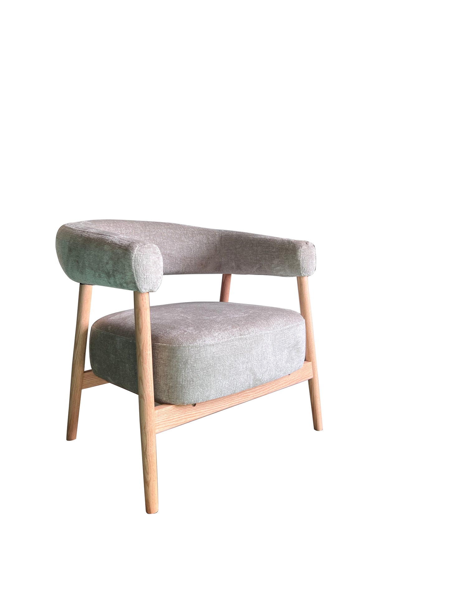 Royce fauteuil in stof Harmony 04 beige met eiken armleuningen