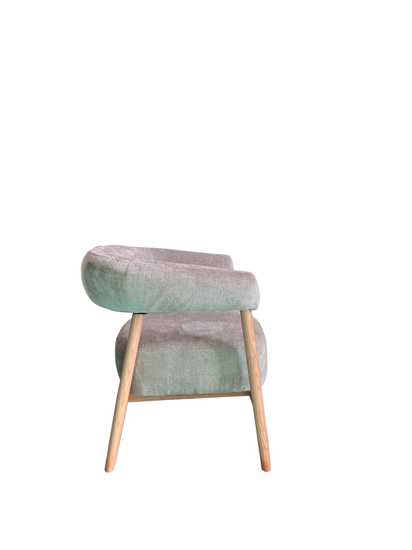 Royce fauteuil in stof Harmony 04 beige met eiken armleuningen