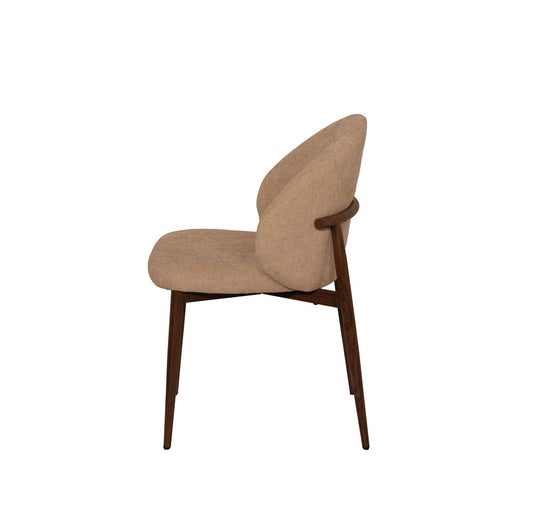 Stoel Bibi | Beige | Metaal poot houtlook (brown) | Japandi stijl