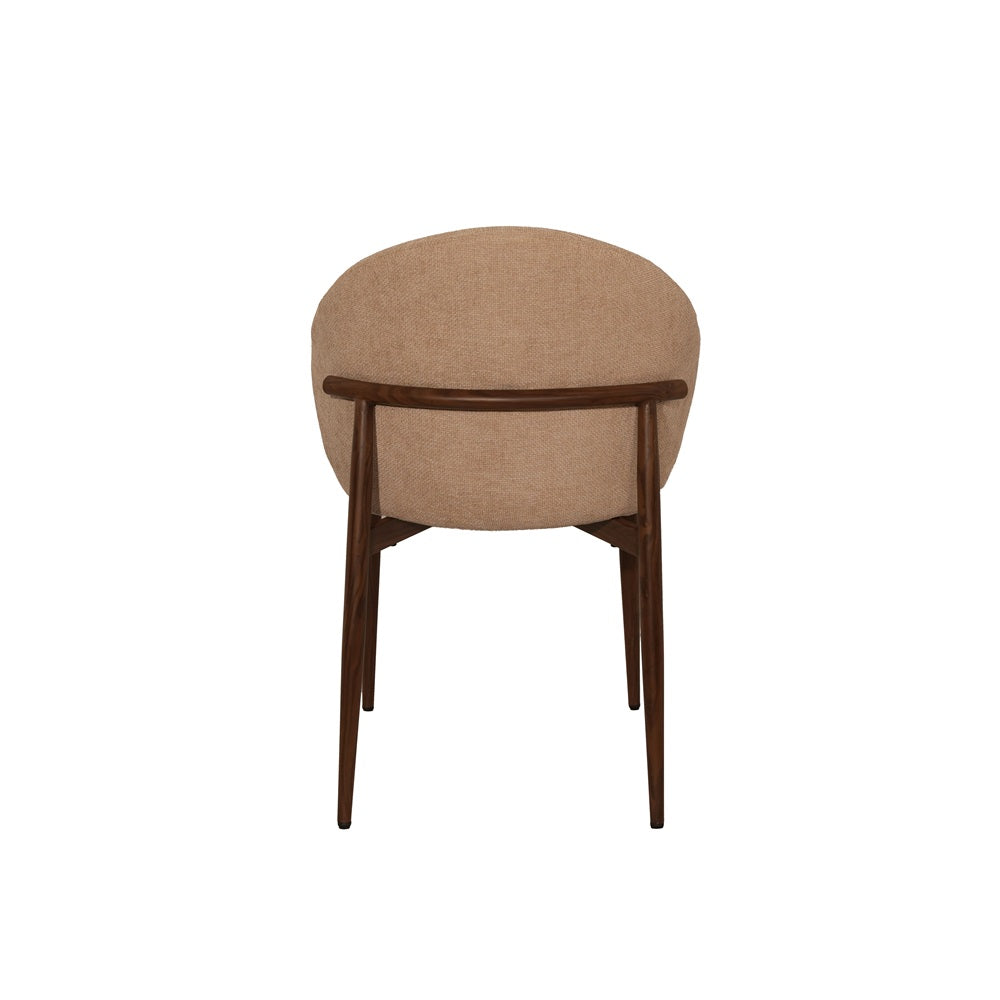 Stoel Bibi | Beige | Metaal poot houtlook (brown) | Japandi stijl