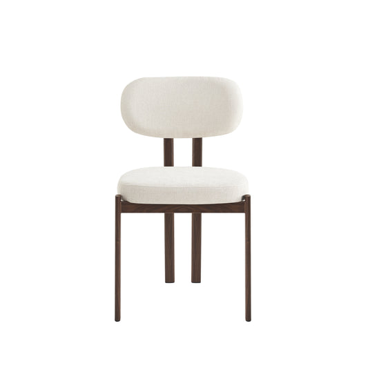 Eetkamerstoel Wiebe – 02 Beige Bekleding & Walnoot frame