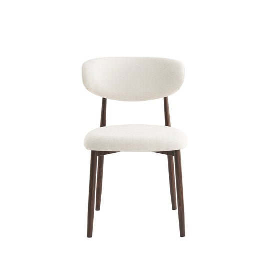 Eetkamerstoel Ronnie – 02 Beige Bekleding & Walnoot frame