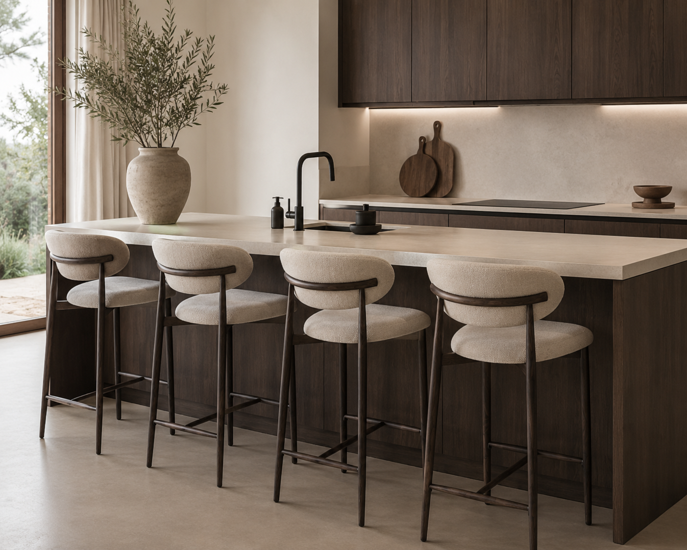 Japandi Barstoel Hoog – Zand