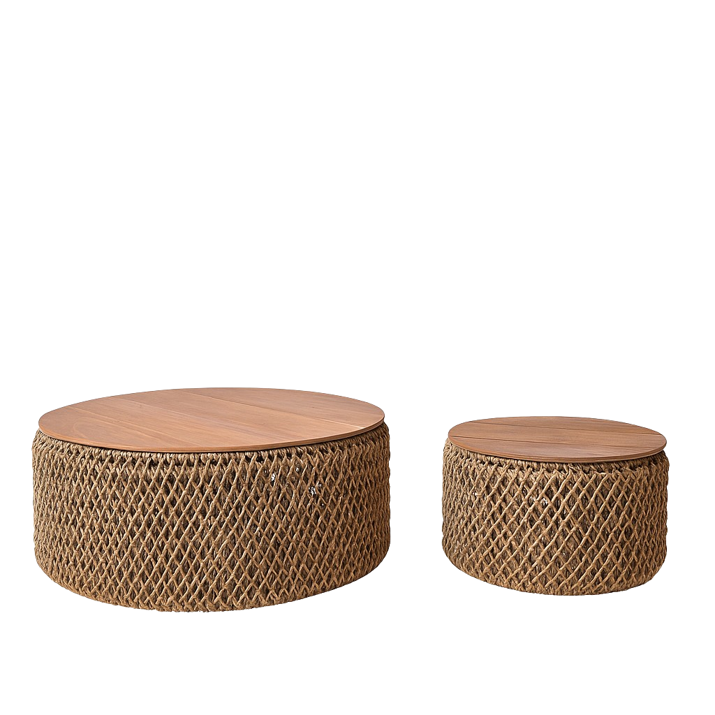 Salontafelset Banana Tree Bark – set van 2 (naturel)