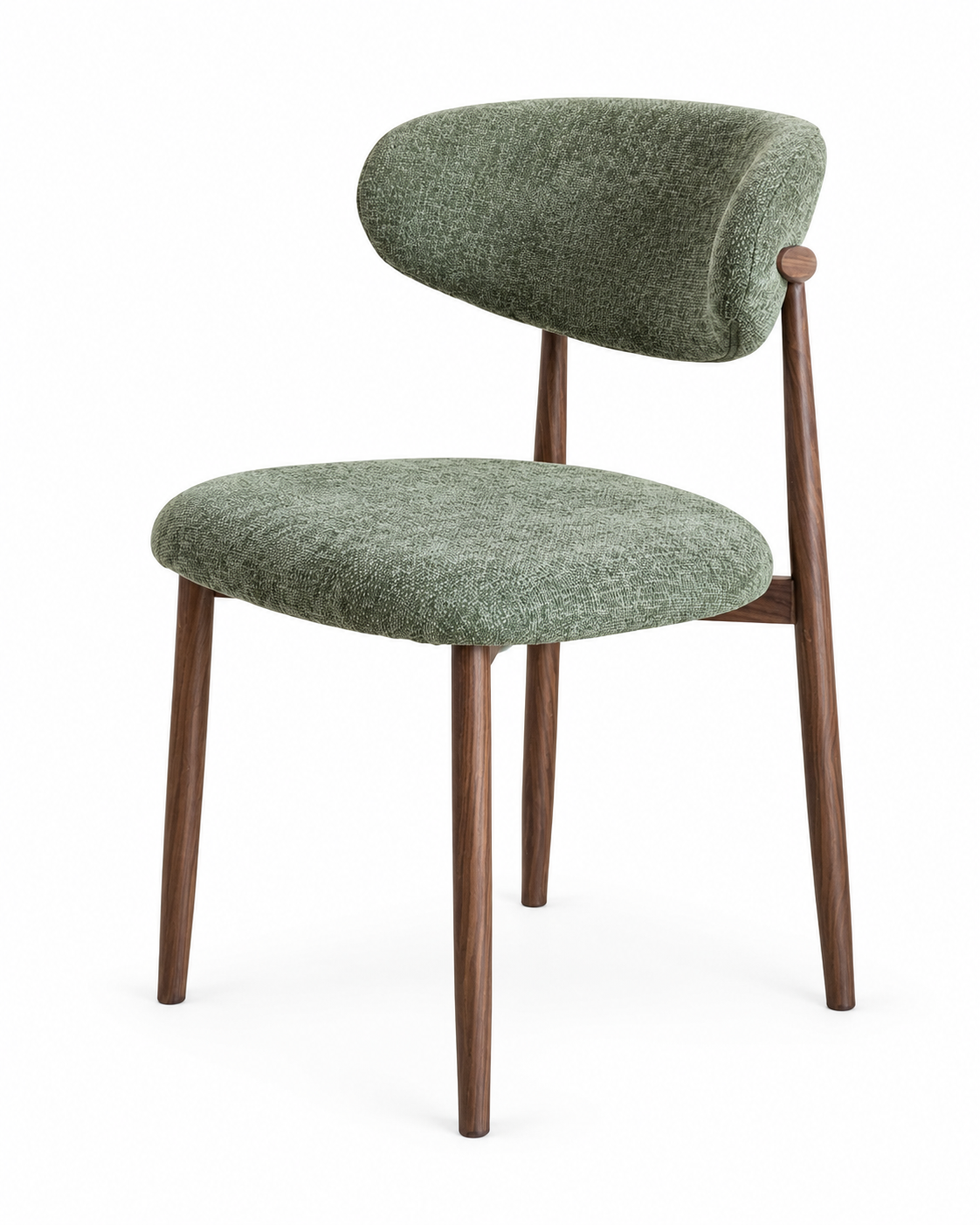 Eetkamerstoel Ronnie – 09 olive Bekleding & Walnoothout frame