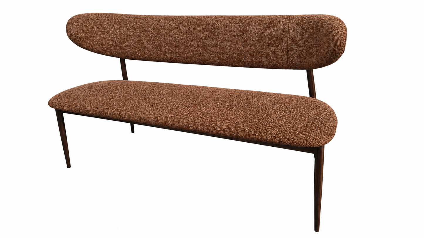 Bankje Kami – 150 cm | Japandi stijl | Metaal frame (brown) | Kleur brown