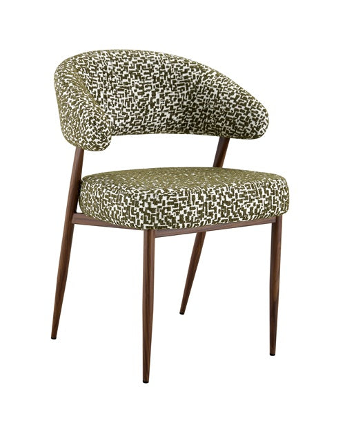 Stoel Sil in patroon patroon olive