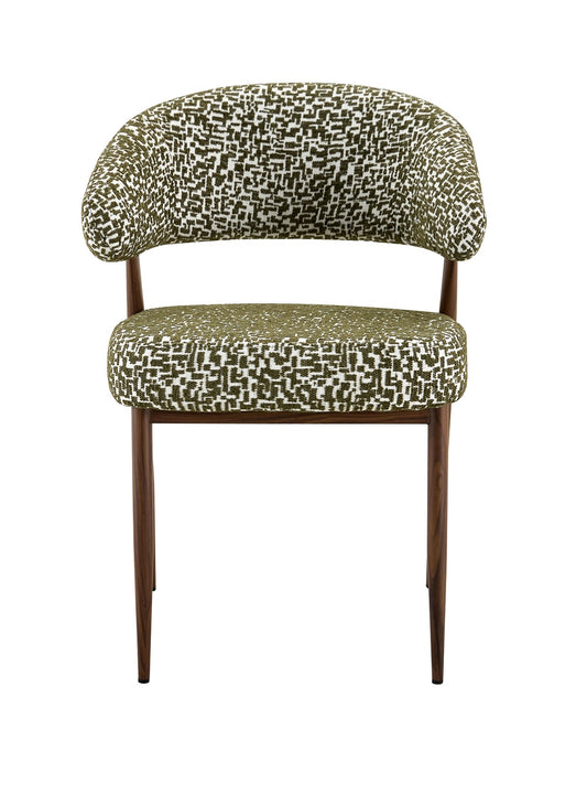 Stoel Sil in patroon patroon olive
