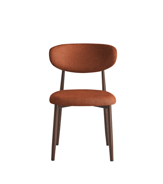 Eetkamerstoel Ronnie – 06 orange Bekleding & Walnoothout frame