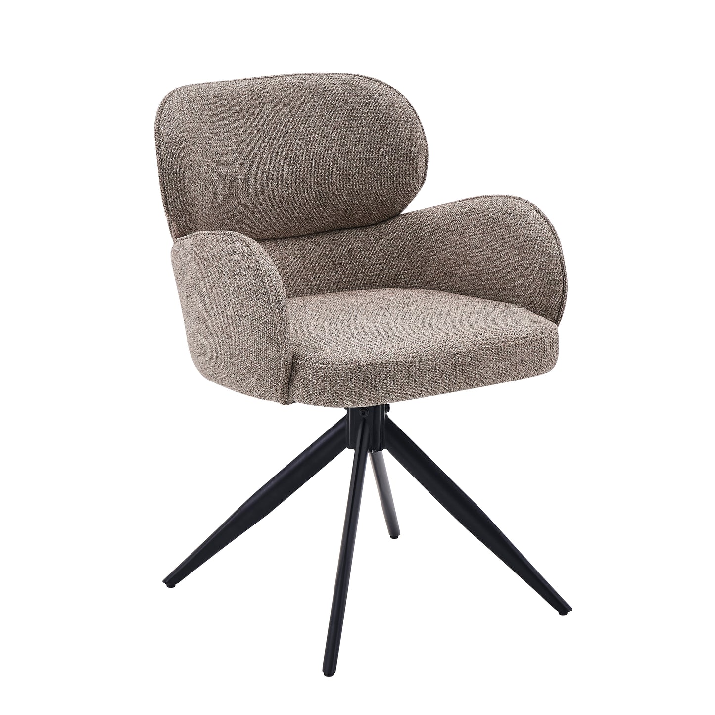 Eetkamerstoel Wipke – Kleur 05 taupe met Zwart Metalen Frame