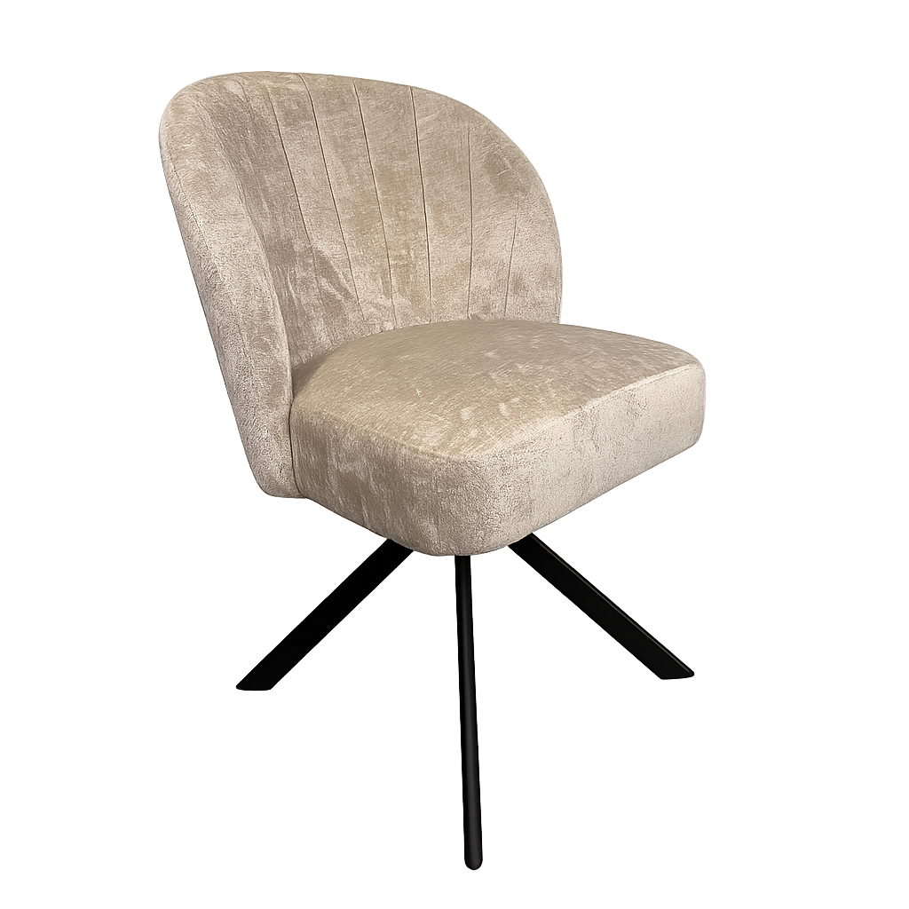 Stoel Belle – Taupe (kleur 104) | Comfortabele designstoel met pocketvering