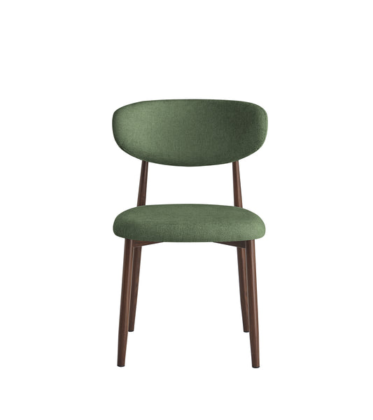 Eetkamerstoel Ronnie – 09 olive Bekleding & Walnoothout frame