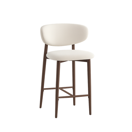 Barstoel Raven – 02 Beige Bekleding & Walnoot Frame