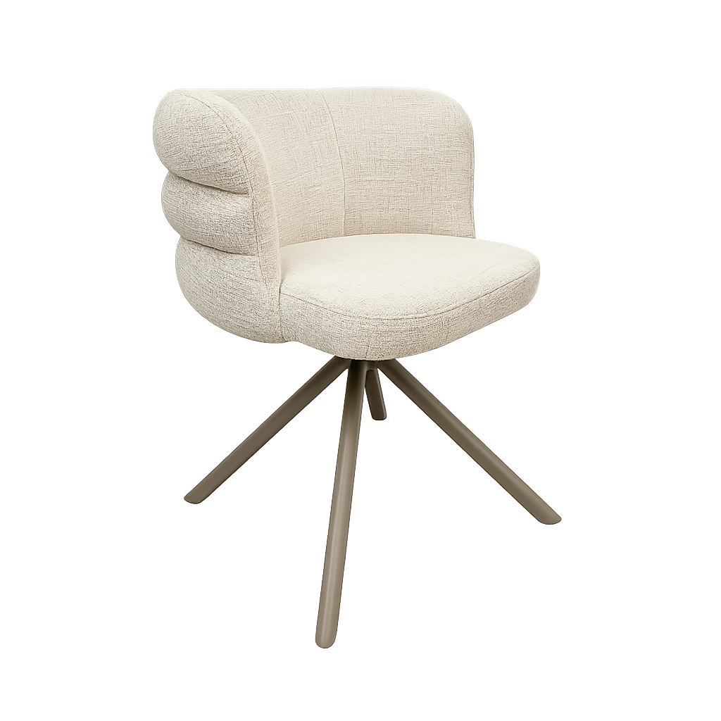 Eetkamerstoel Joep – Beige draaistoel in stof Cremona 02