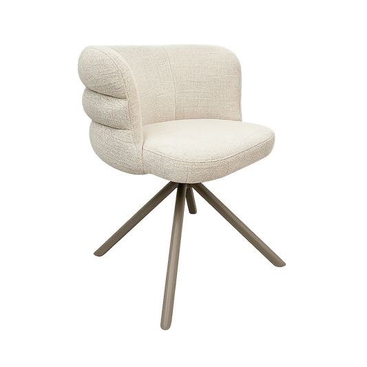Eetkamerstoel Joep – Beige draaistoel in stof Cremona 02