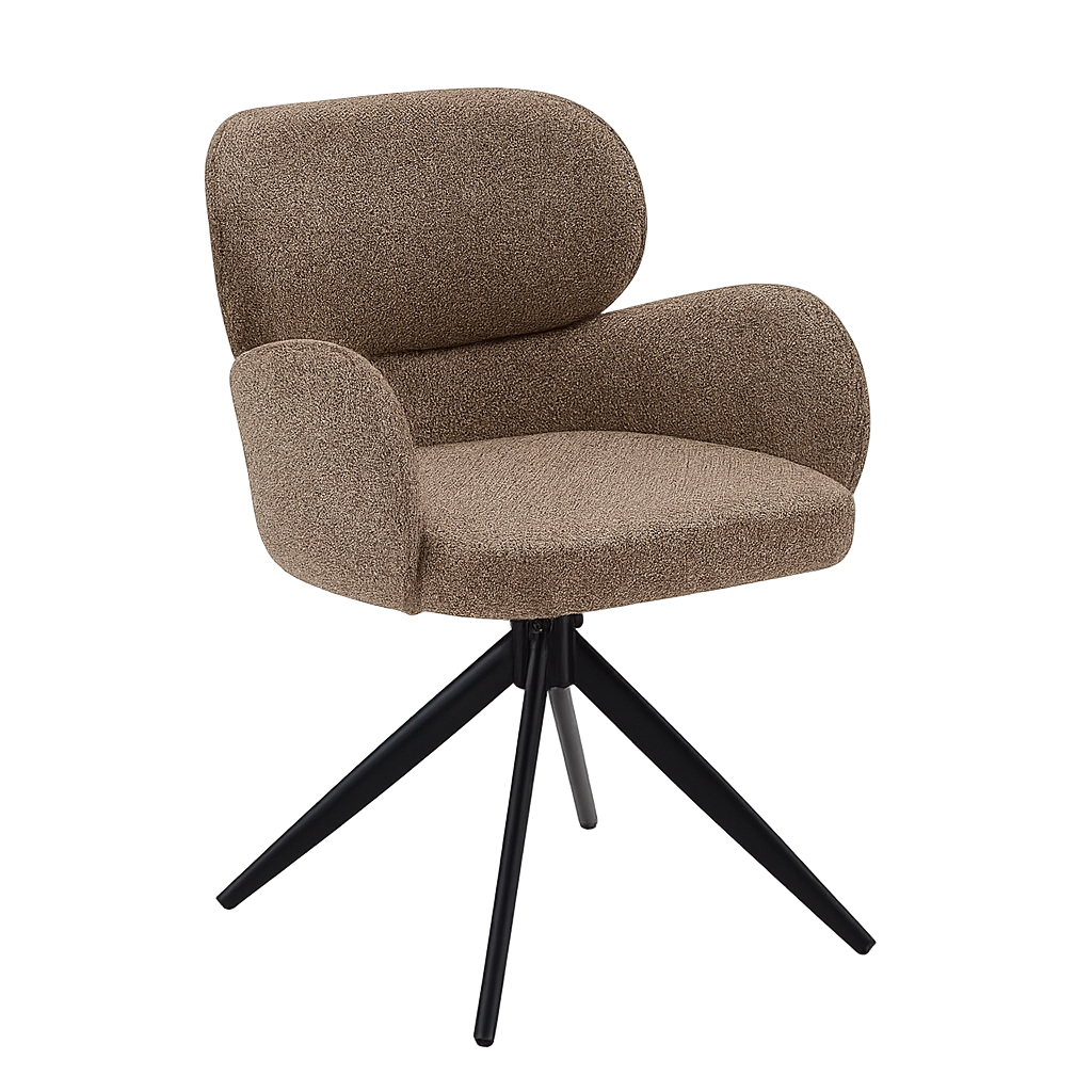 Eetkamerstoel Wipke – Kleur 05 taupe met Zwart Metalen Frame