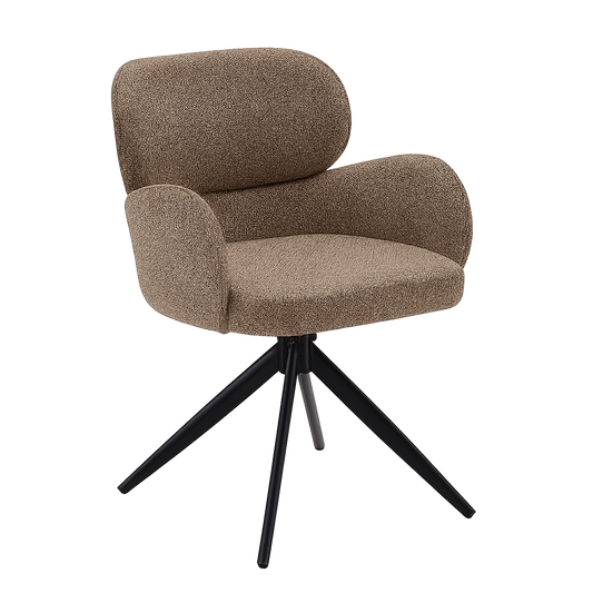 Eetkamerstoel Wipke – Kleur 05 taupe met Zwart Metalen Frame