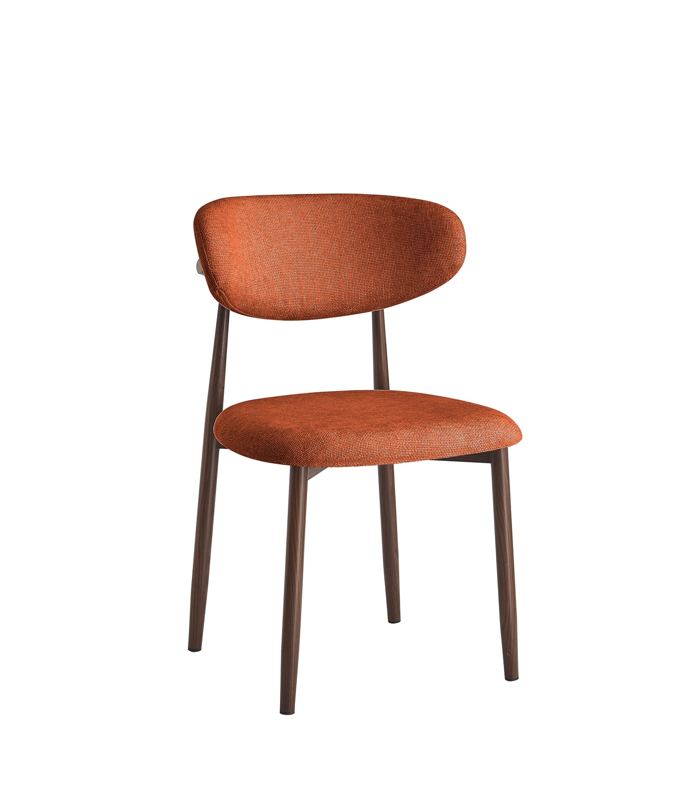 Eetkamerstoel Ronnie – 06 orange Bekleding & Walnoothout frame