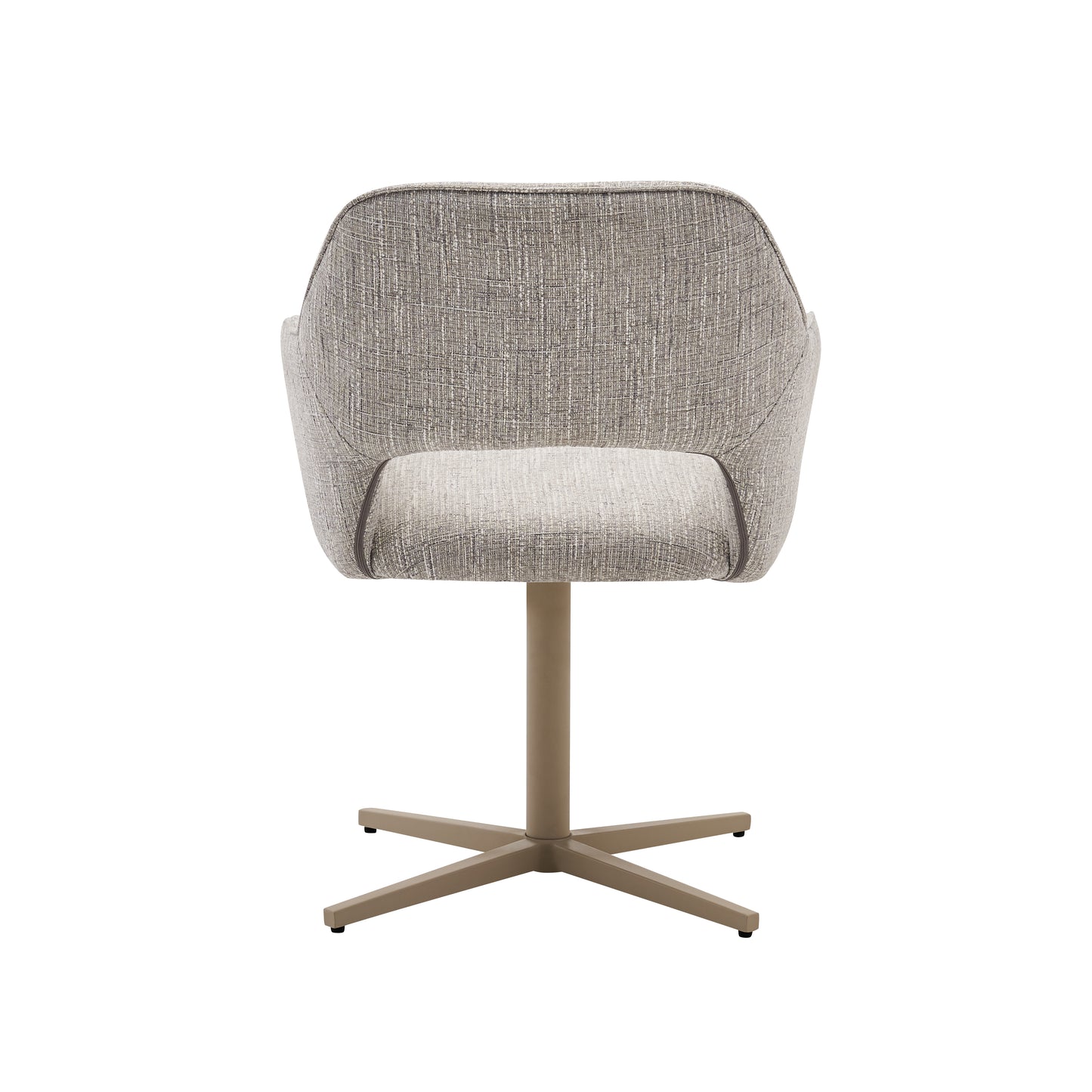 Eetkamerstoel Wiep – Kleur 05 grey met Zandkleurig Metalen Onderstel