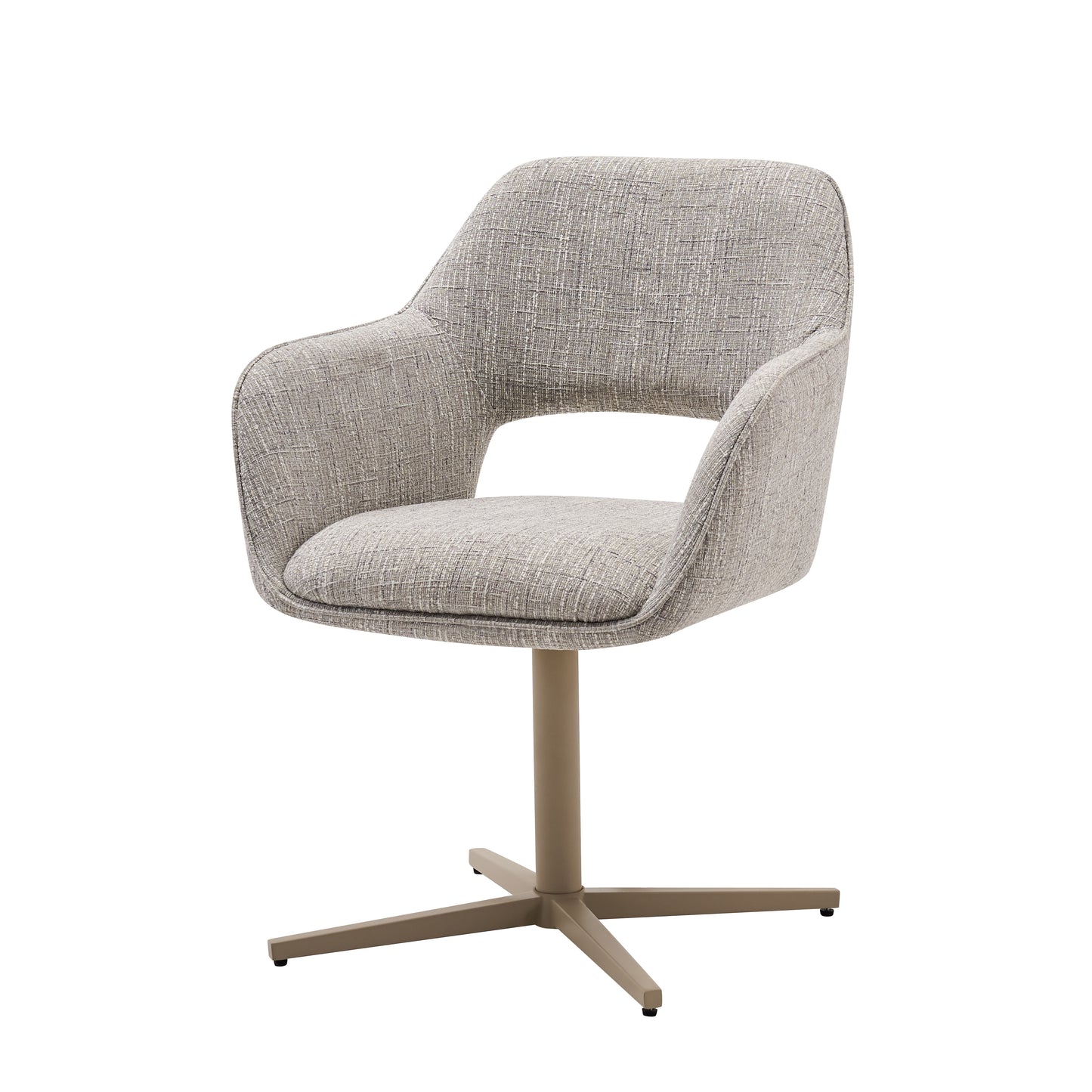 Eetkamerstoel Wiep – Kleur 05 grey met Zandkleurig Metalen Onderstel