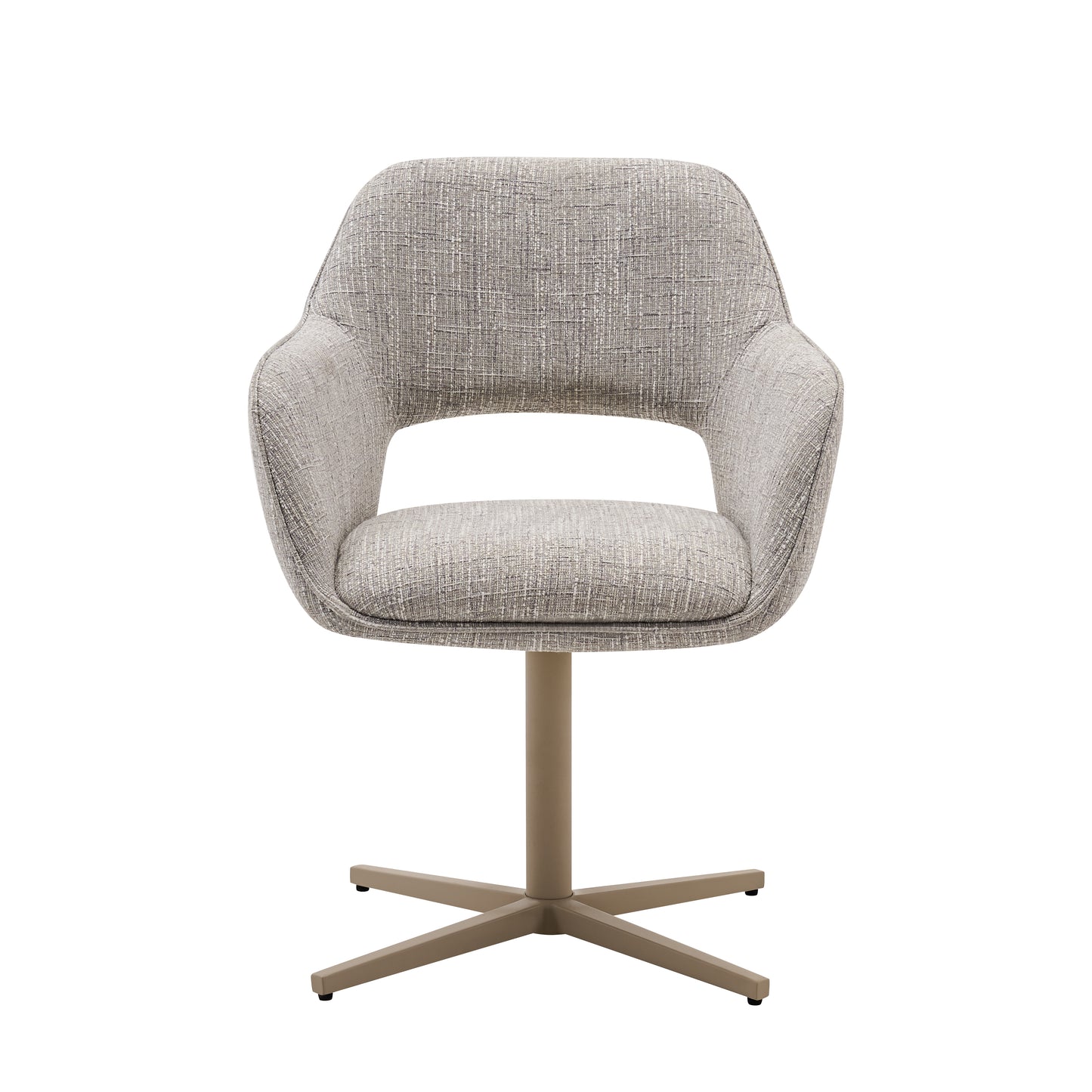 Eetkamerstoel Wiep – Kleur 05 grey met Zandkleurig Metalen Onderstel