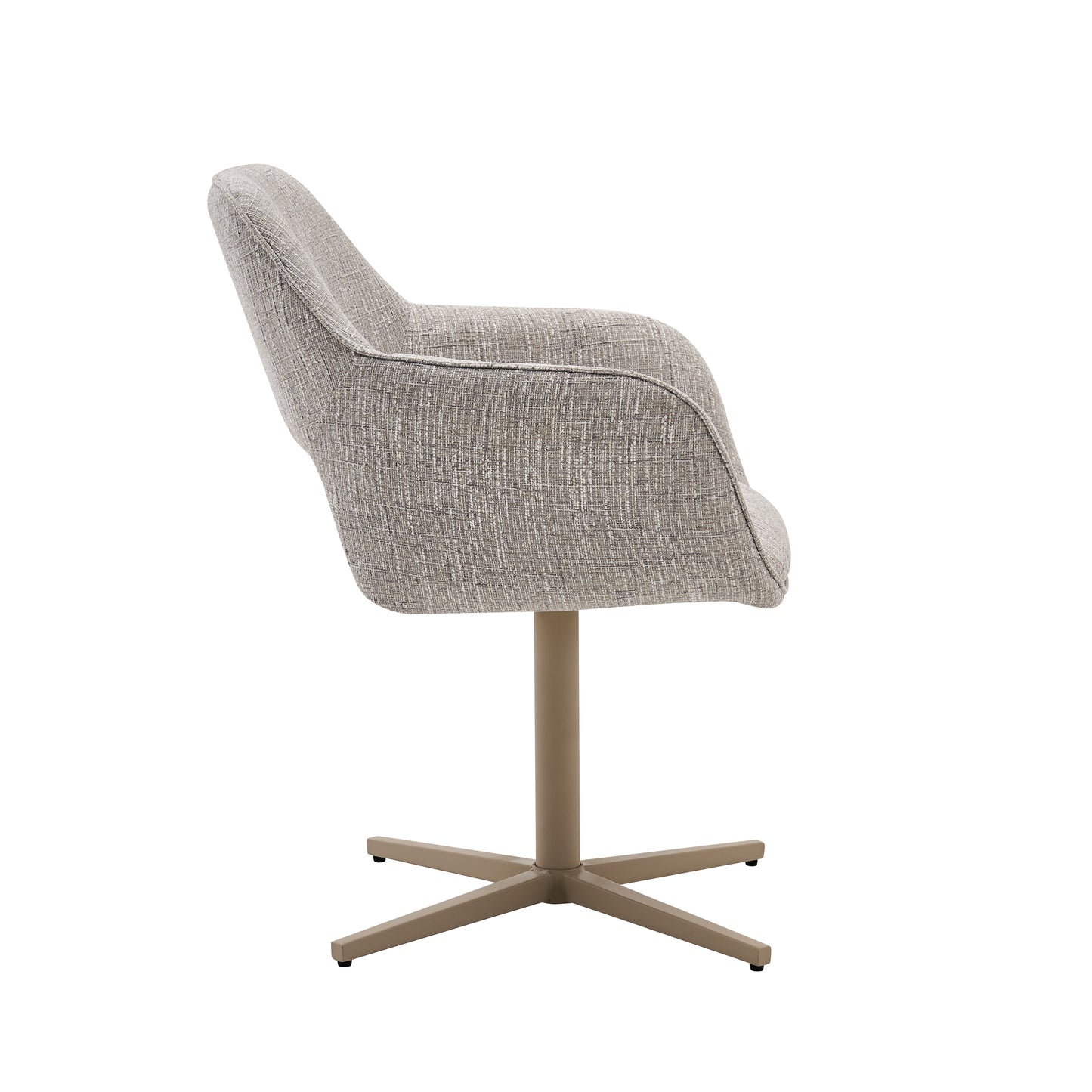 Eetkamerstoel Wiep – Kleur 05 grey met Zandkleurig Metalen Onderstel