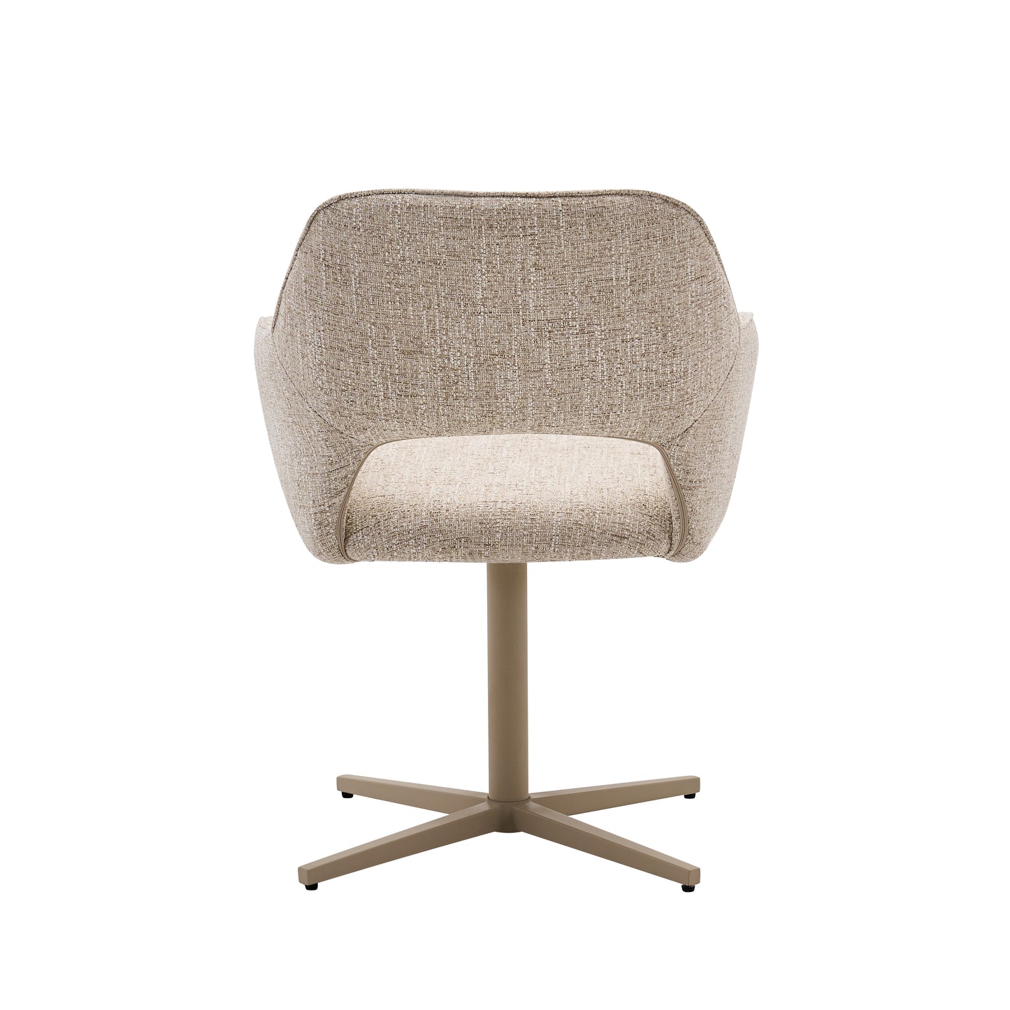 Eetkamerstoel Wiep – Kleur 08 Sand met Zandkleurig Metalen Onderstel