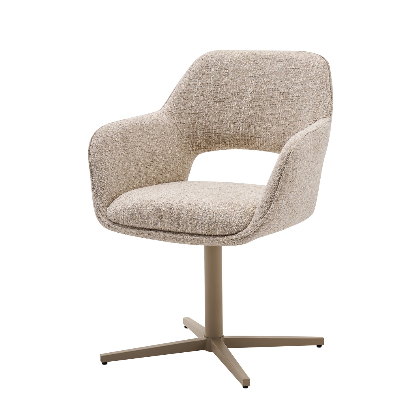 Eetkamerstoel Wiep – Kleur 08 Sand met Zandkleurig Metalen Onderstel