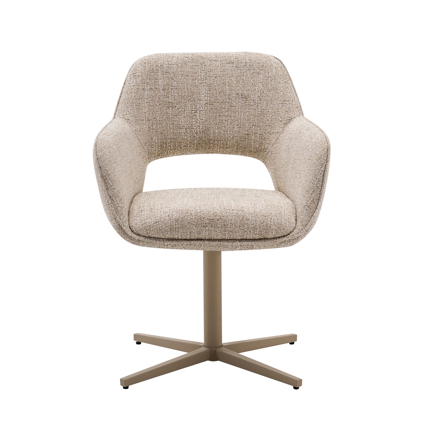 Eetkamerstoel Wiep – Kleur 08 Sand met Zandkleurig Metalen Onderstel