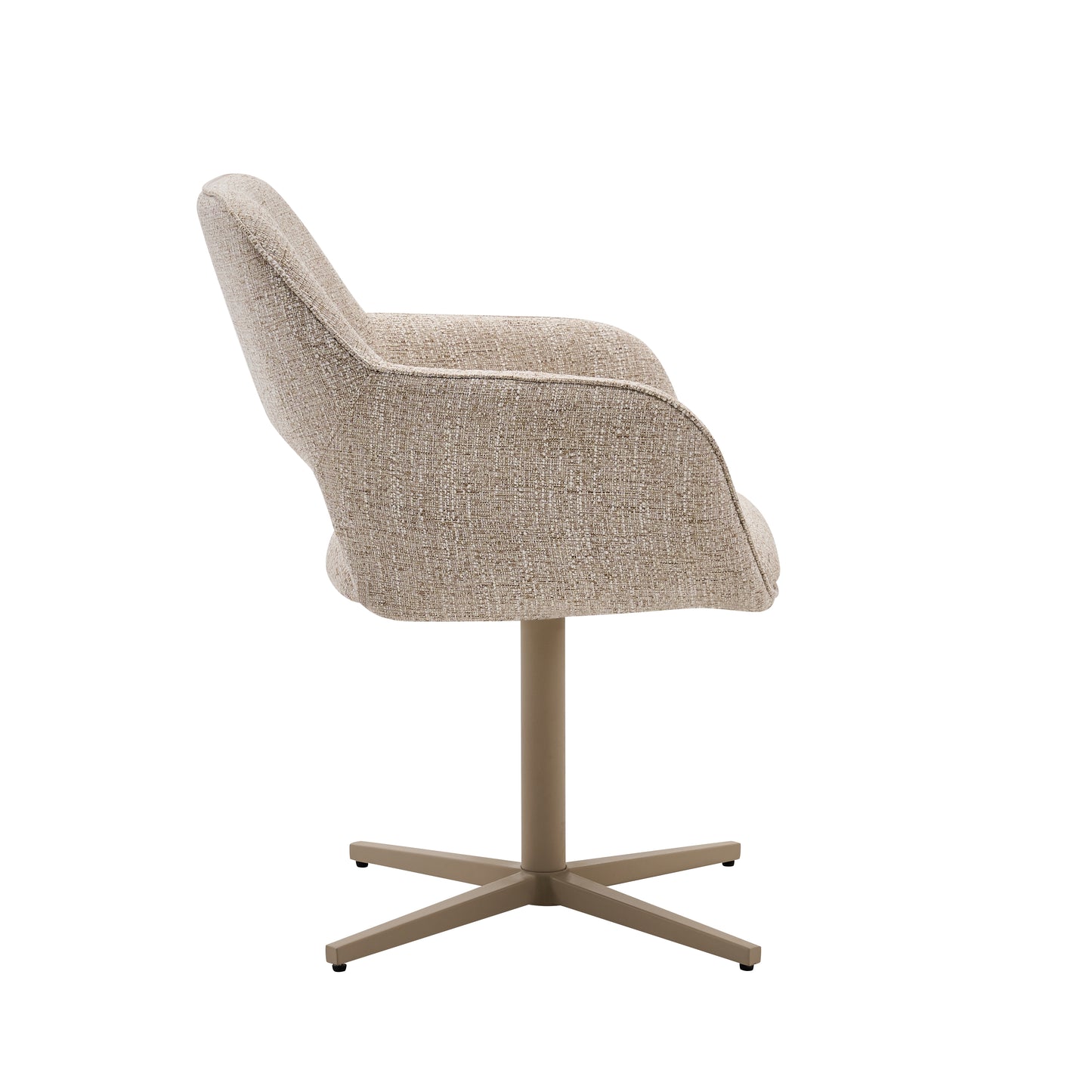 Eetkamerstoel Wiep – Kleur 08 Sand met Zandkleurig Metalen Onderstel