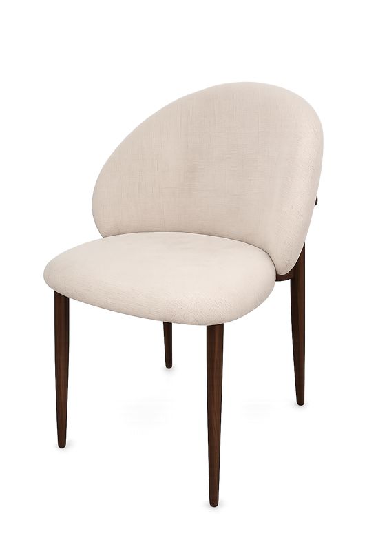 Stoel Bibi | Beige | Metaal poot houtlook (brown) | Japandi stijl
