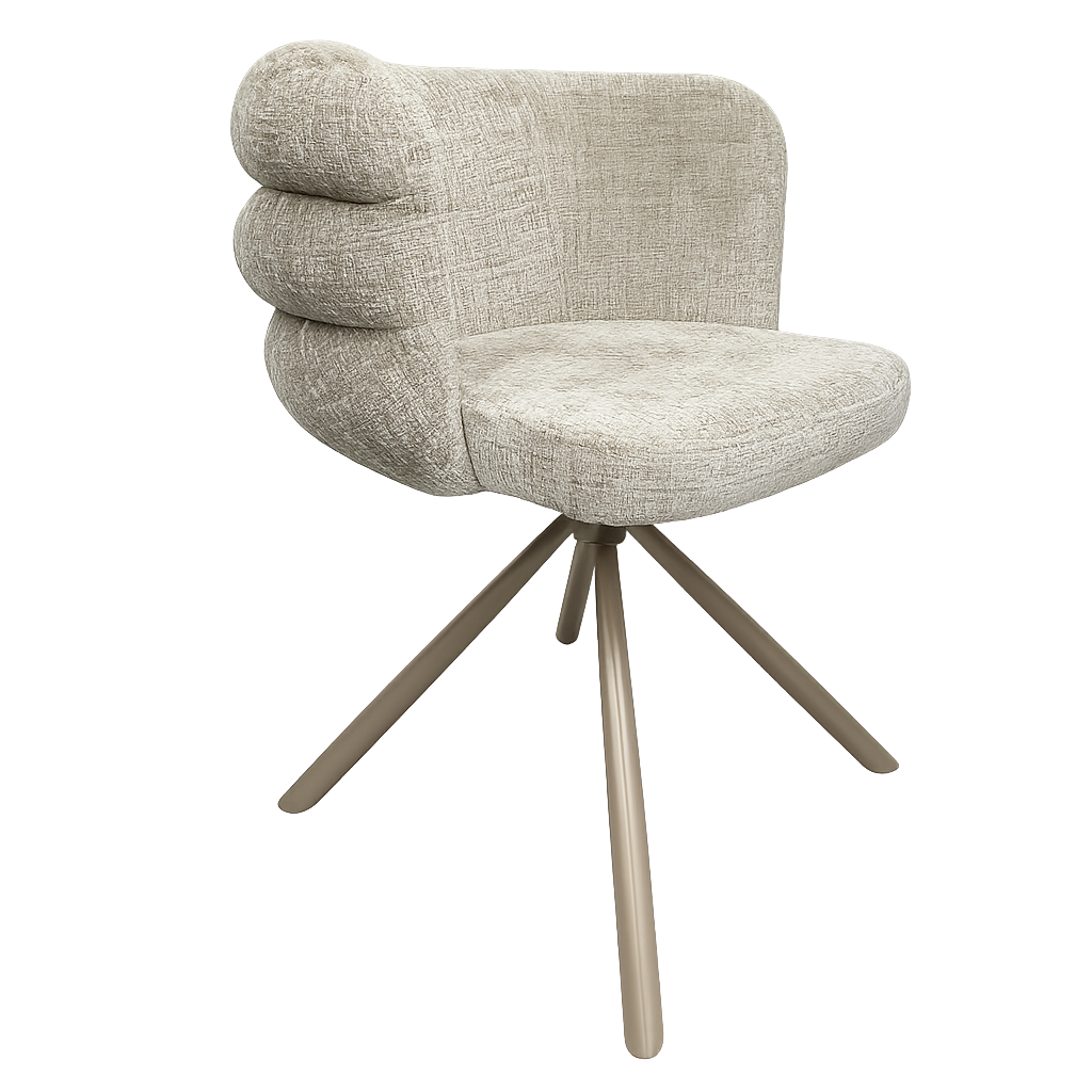 Eetkamerstoel Joep – Beige draaistoel in stof Cremona 04