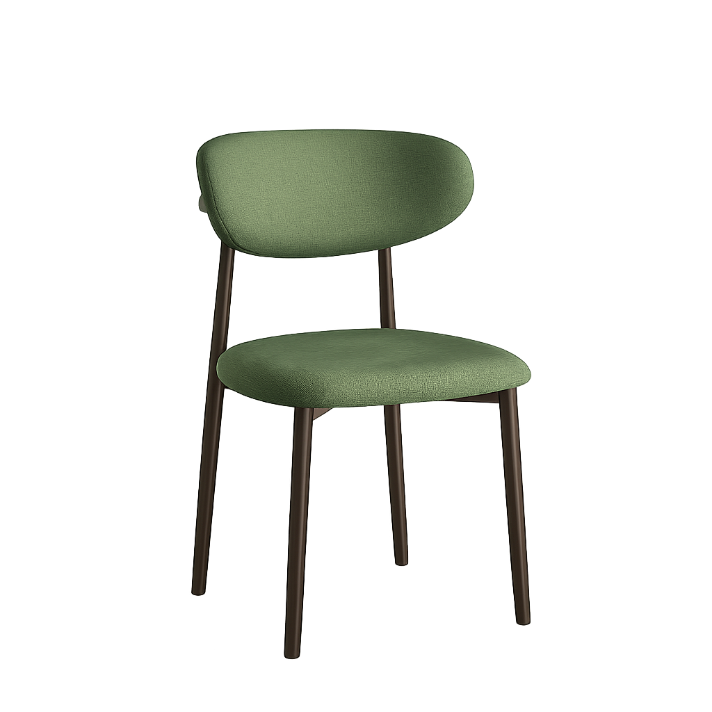 Eetkamerstoel Ronnie – 09 olive Bekleding & Walnoothout frame