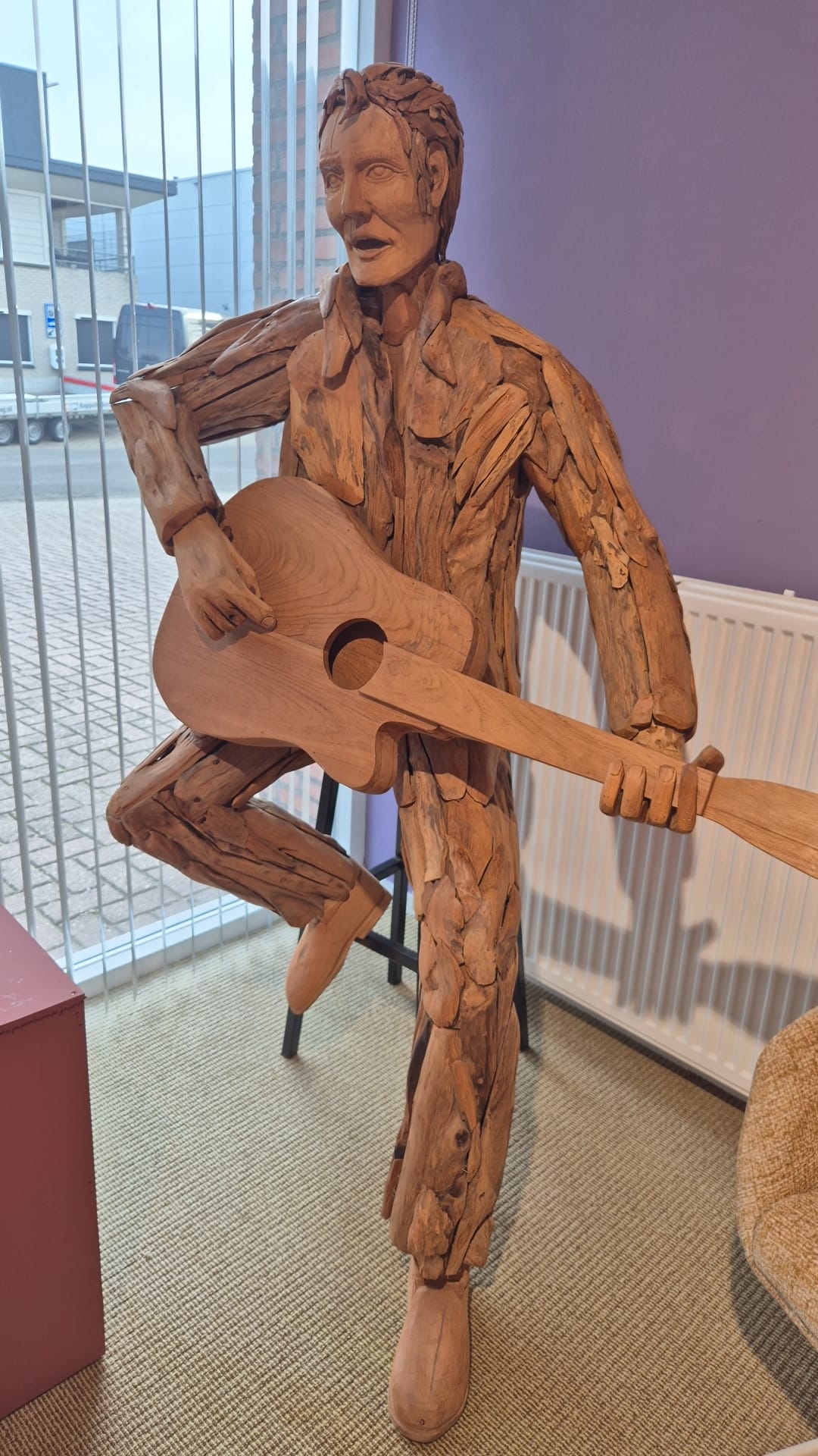 Teakhouten Elvis Beeld met Gitaar – Levensgroot Decorbeeld 200 cm