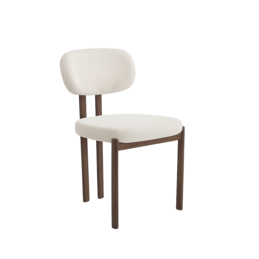 Eetkamerstoel Wiebe – 02 Beige Bekleding & Walnoot frame