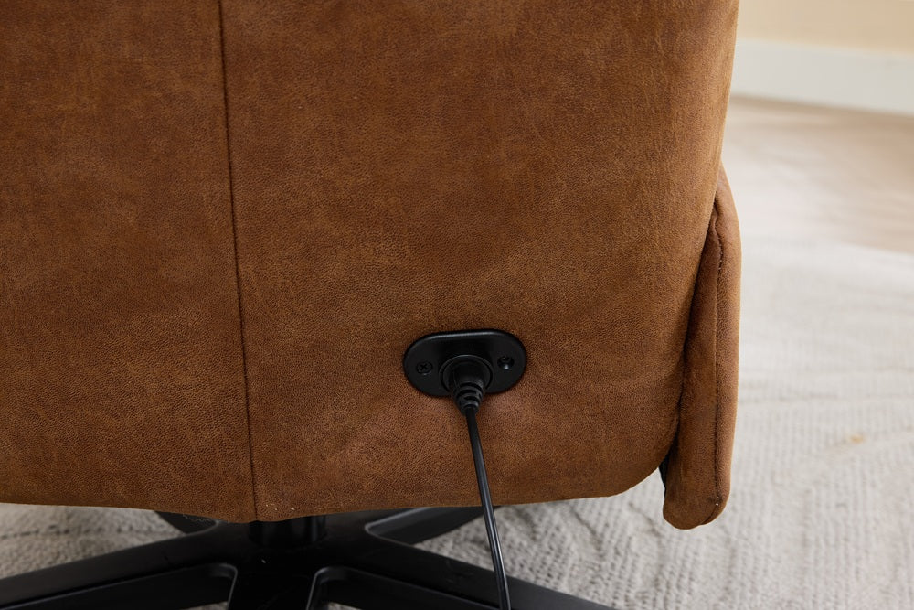 Relaxfauteuil Martin – 2-motorig met accu – Bull Leder – Camel