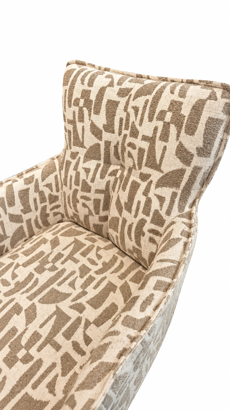 Stoel James in patroon beige 120 pootkleur nordic brown
