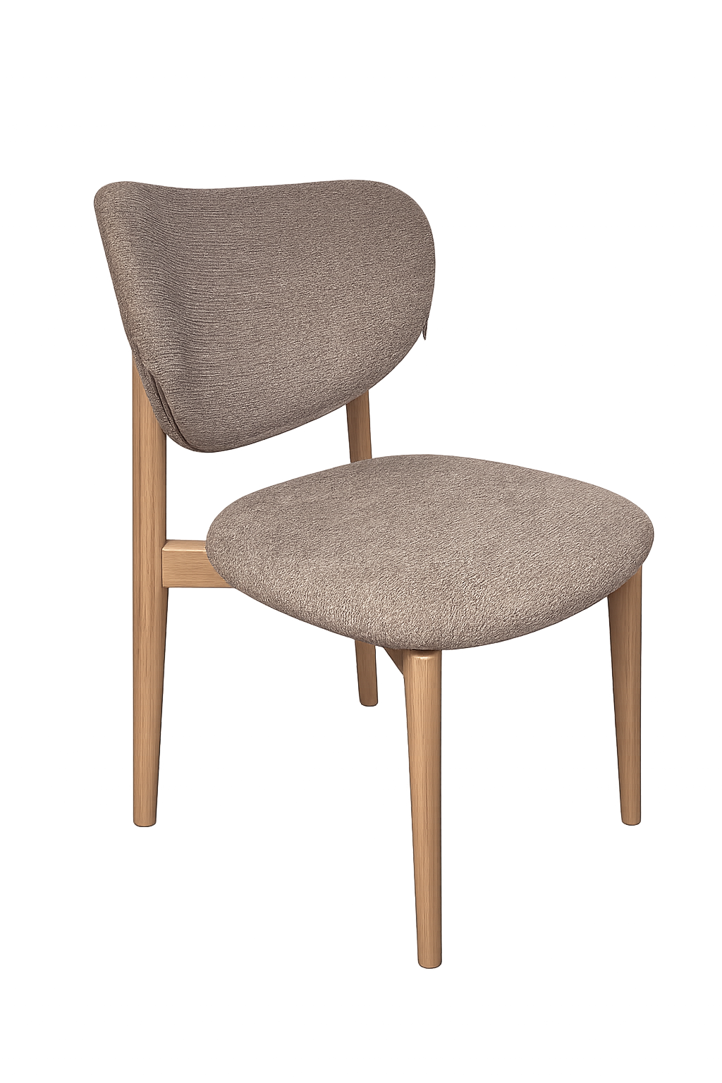 Stoel Frida – Taupe stoel met eiken frame | Sahara 130