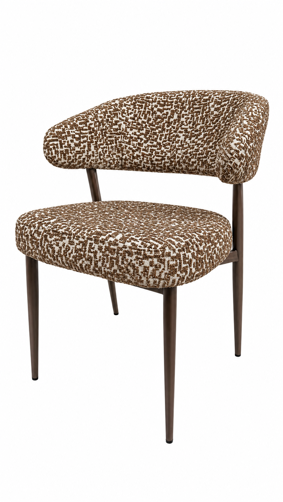 Stoel Sil in patroon brown