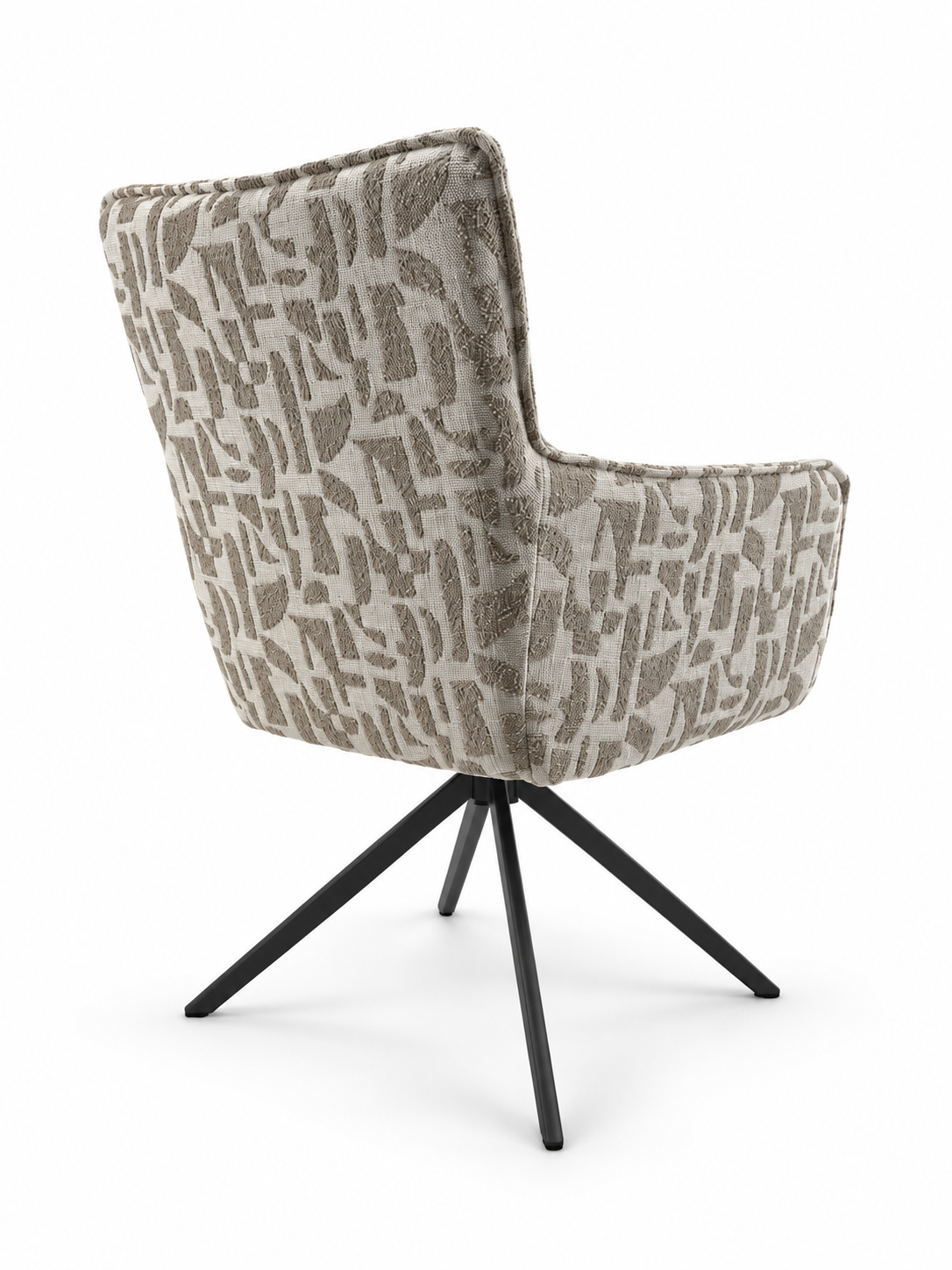 Stoel James in patroon beige 120 pootkleur nordic brown