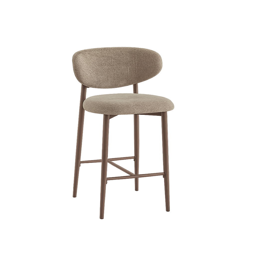 Barstoel Raven – 04 Taupe Bekleding & Walnoot Frame