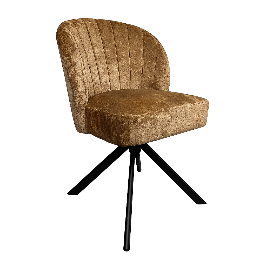 Stoel Belle – okher (kleur 304) | Comfortabele designstoel met pocketvering