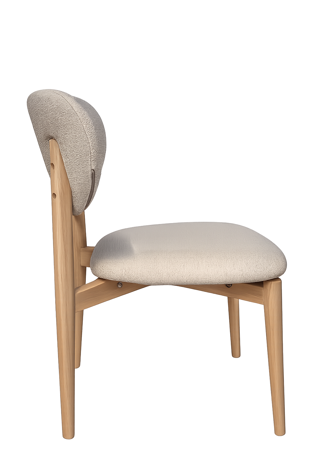 Stoel Frida – Beige stoel met eiken frame | Sahara 112