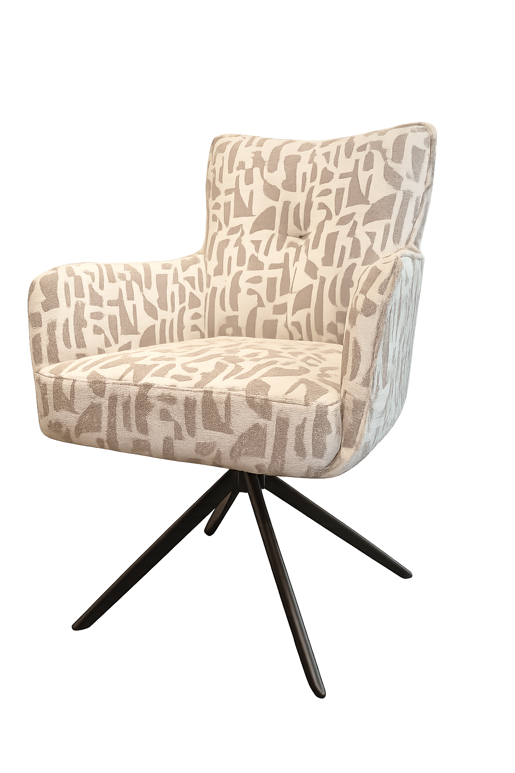 Stoel James in patroon beige 120 pootkleur nordic brown
